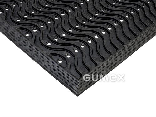 Rohož WAVE DESIGN, tloušťka 10,5mm, 900x1500mm, 50°ShA, SBR-NR, -30°C/+70°C, černá